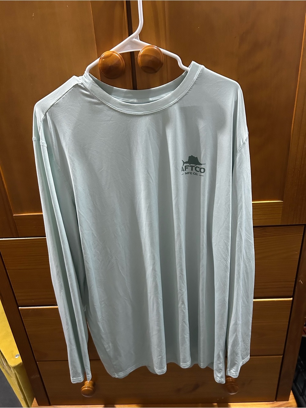 AFTCO Men's Long Sleeve Performance Shirt - Seafoam Green